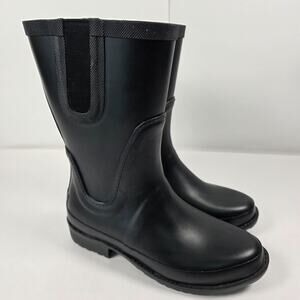 L L Bean Women's Wellies 7M Black plaid Cloth Lining ID296496